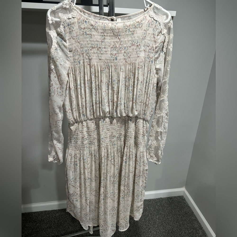 Free People Sheer and Lace Long sleeve Dress Medium